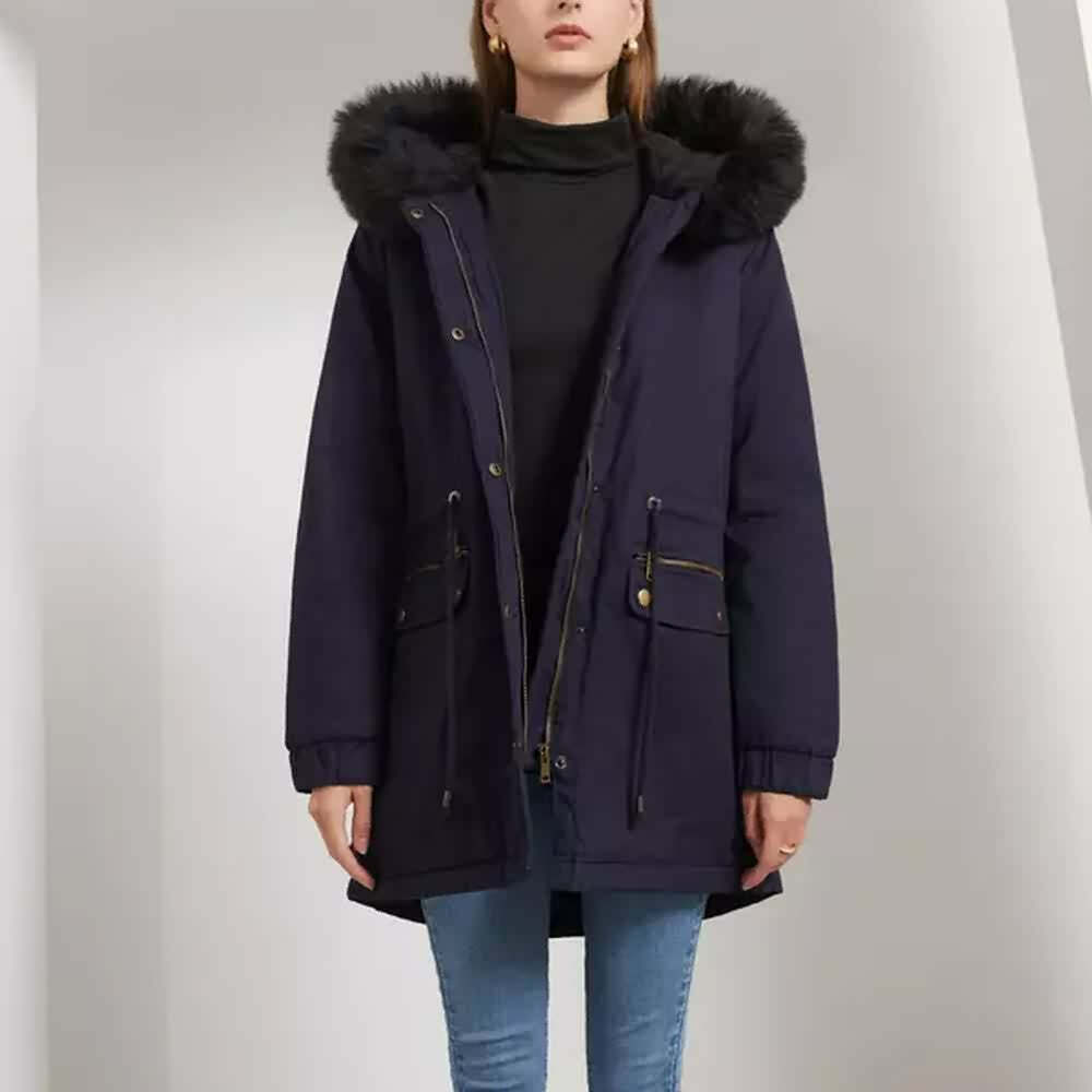 Y2K Faux Fur Long Hooded Coat - Retro 90s Grunge, Pastel Goth, and Y2K Fashion Statement