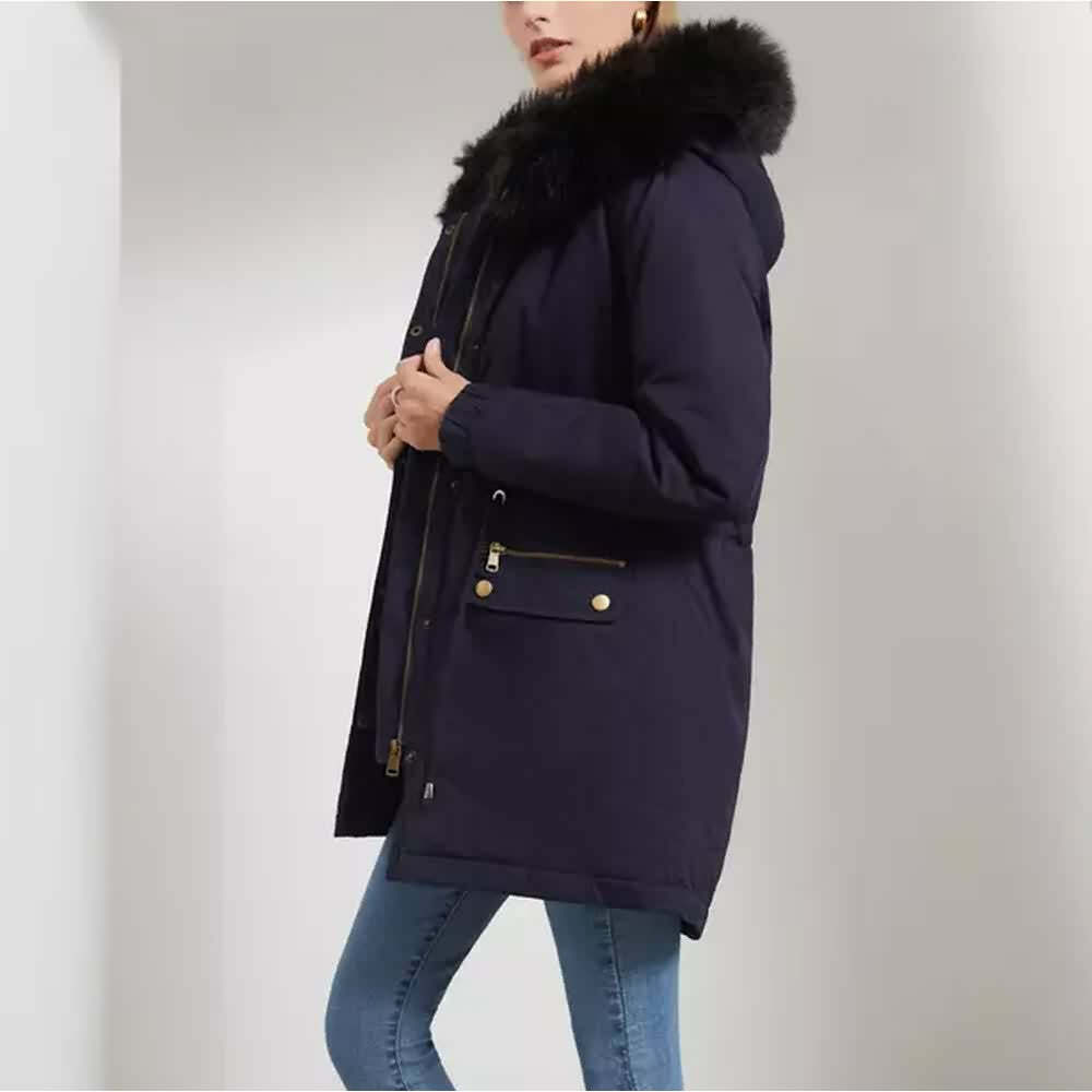 Y2K Faux Fur Long Hooded Coat - Retro 90s Grunge, Pastel Goth, and Y2K Fashion Statement