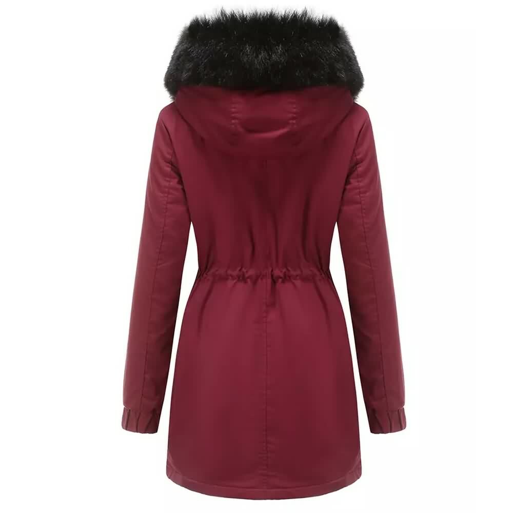 Y2K Faux Fur Long Hooded Coat - Retro 90s Grunge, Pastel Goth, and Y2K Fashion Statement