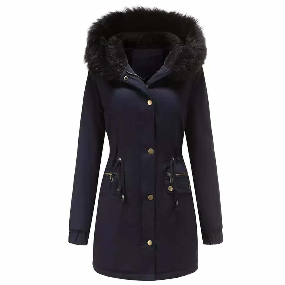 Y2K Faux Fur Long Hooded Coat - Retro 90s Grunge, Pastel Goth, and Y2K Fashion Statement
