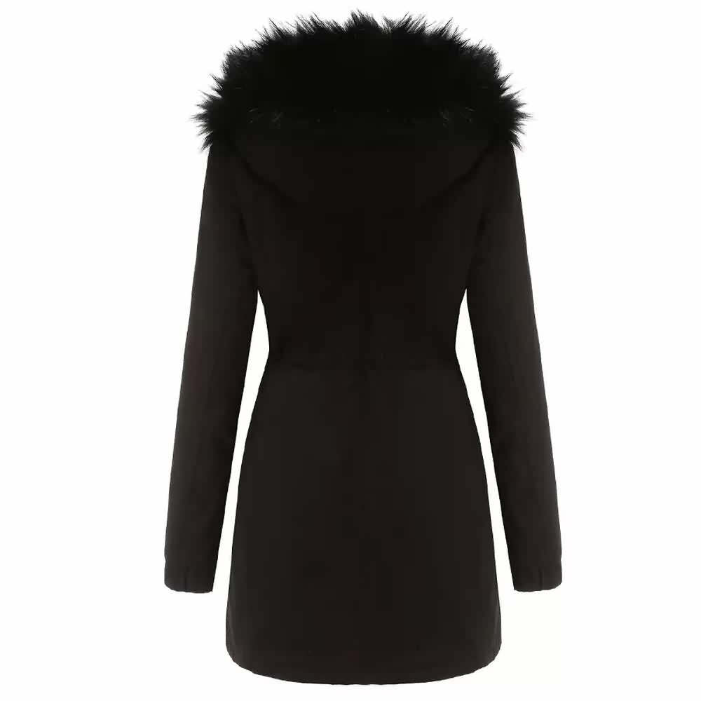 Y2K Faux Fur Long Hooded Coat - Retro 90s Grunge, Pastel Goth, and Y2K Fashion Statement