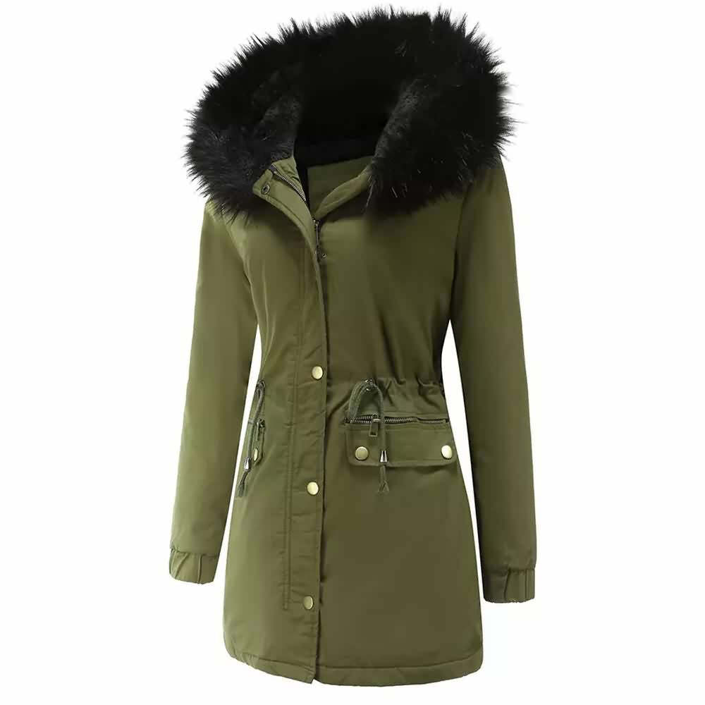 Y2K Faux Fur Long Hooded Coat - Retro 90s Grunge, Pastel Goth, and Y2K Fashion Statement