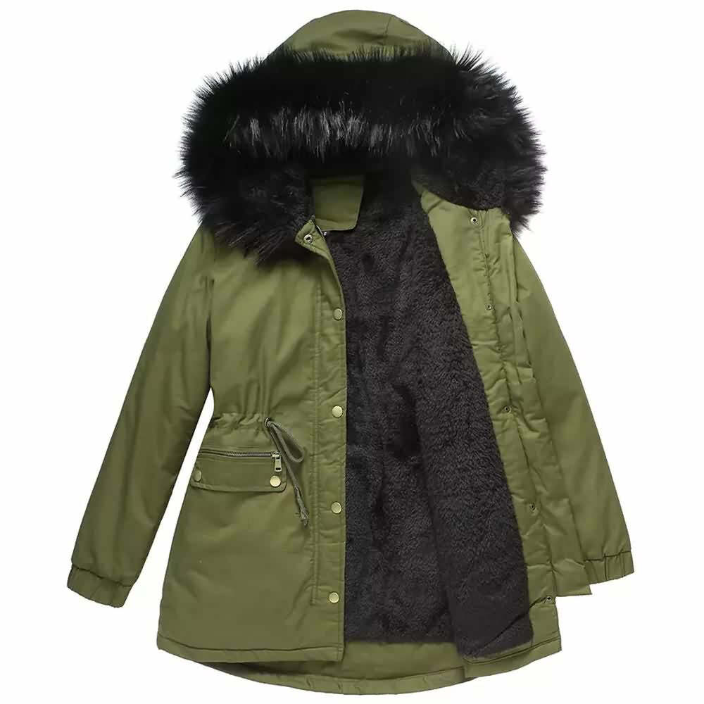 Y2K Faux Fur Long Hooded Coat - Retro 90s Grunge, Pastel Goth, and Y2K Fashion Statement