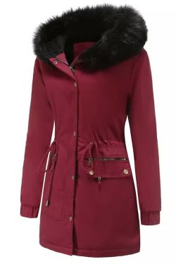 Y2K Faux Fur Long Hooded Coat - Retro 90s Grunge, Pastel Goth, and Y2K Fashion Statement