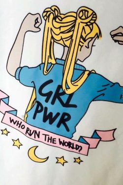 Y2K Feminist Sailor Moon T-Shirt - Retro 90s Grunge, Summer Y2K Outfits, Popstar Style
