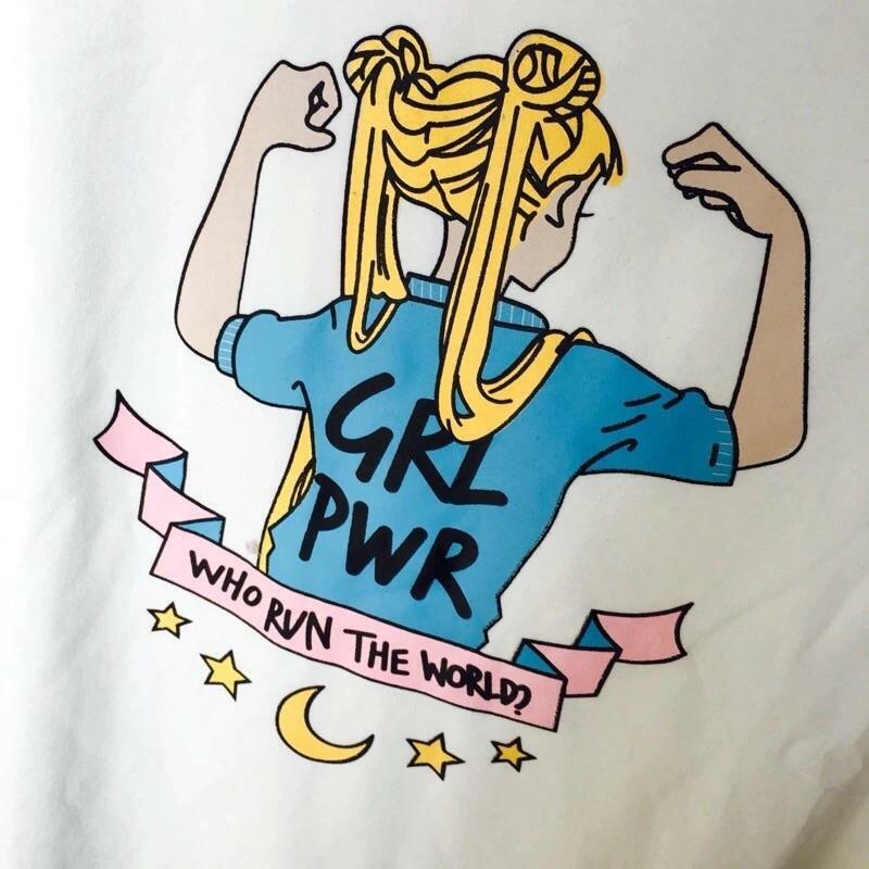 Y2K Feminist Sailor Moon T-Shirt - Retro 90s Grunge, Summer Y2K Outfits, Popstar Style