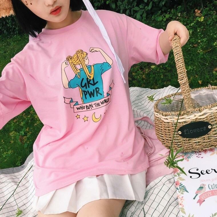 Y2K Feminist Sailor Moon T-Shirt - Retro 90s Grunge, Summer Y2K Outfits, Popstar Style