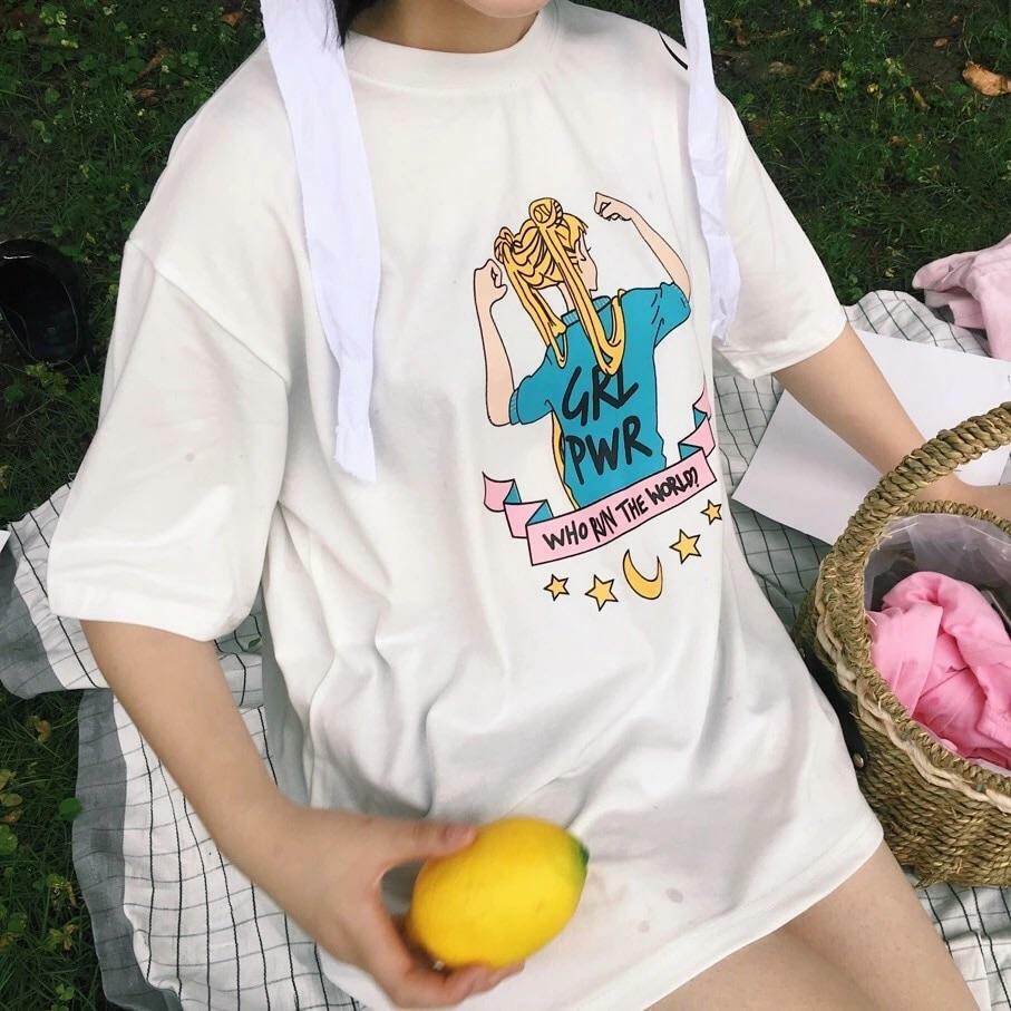 Y2K Feminist Sailor Moon T-Shirt - Retro 90s Grunge, Summer Y2K Outfits, Popstar Style