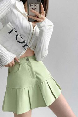 Y2K Fishtail Pleated Mini Skirt - Retro 90s Grunge, Summer Y2K Outfits, Gothic Y2K