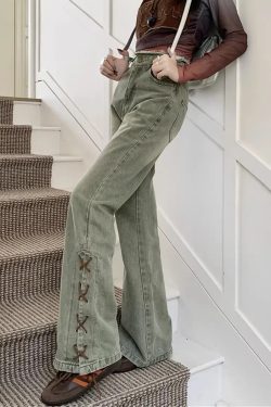Y2K Flare Jeans - Retro 90s Grunge, Summer Outfits, Popstar & Club Fashion, Pastel Goth Style
