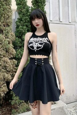 Y2K Flared Mini Skater Skirt - 90s Grunge, Retro, Pastel Goth, Summer & Party Outfits