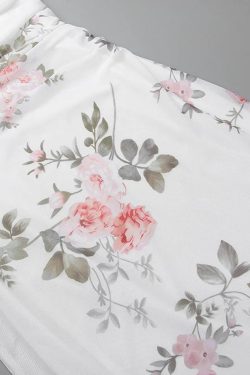 Y2K Floral Bodycon Dress - 90s Grunge Summer Outfit, Retro Party & Club Fashion