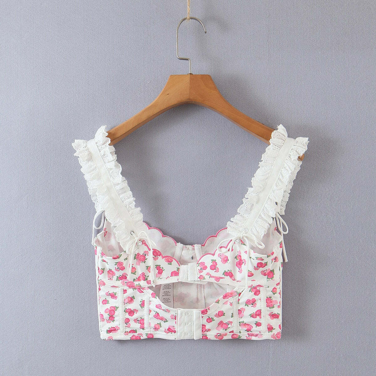 Y2K Floral Bustier Top - Retro 90s Grunge, Coquette Soft Girl, Summer Y2K Outfits