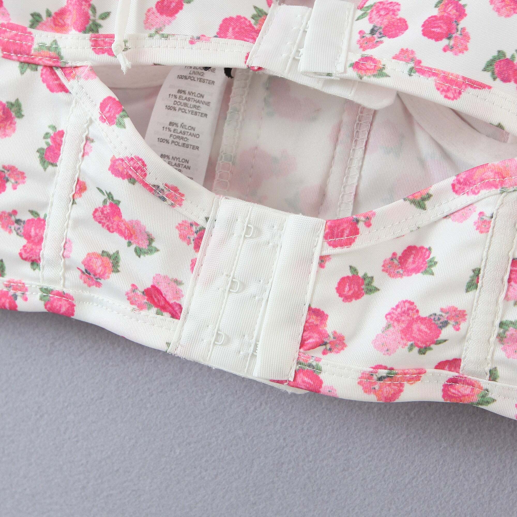 Y2K Floral Bustier Top - Retro 90s Grunge, Coquette Soft Girl, Summer Y2K Outfits