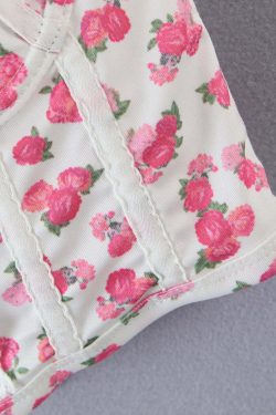 Y2K Floral Bustier Top - Retro 90s Grunge, Coquette Soft Girl, Summer Y2K Outfits