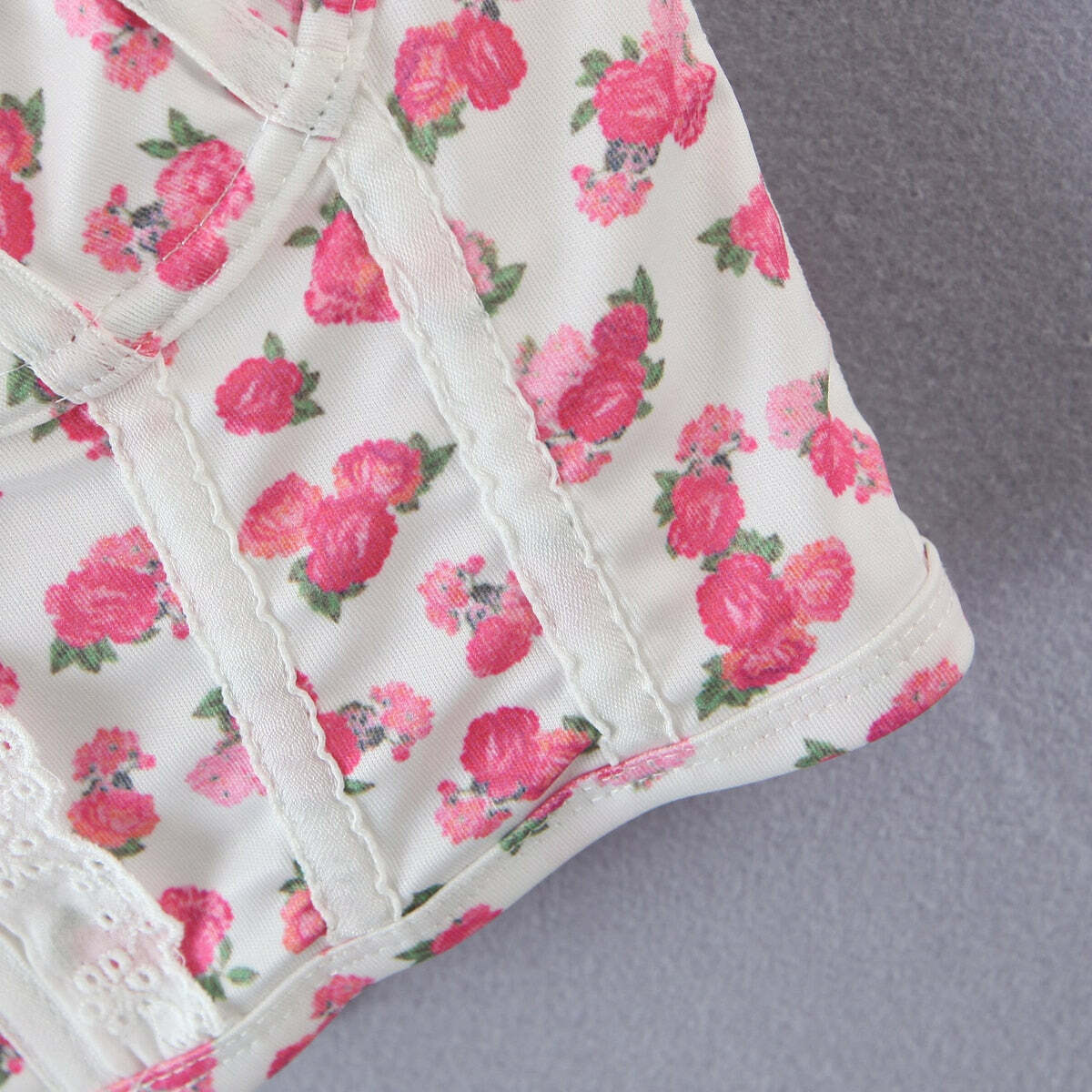 Y2K Floral Bustier Top - Retro 90s Grunge, Coquette Soft Girl, Summer Y2K Outfits