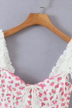Y2K Floral Bustier Top - Retro 90s Grunge, Coquette Soft Girl, Summer Y2K Outfits