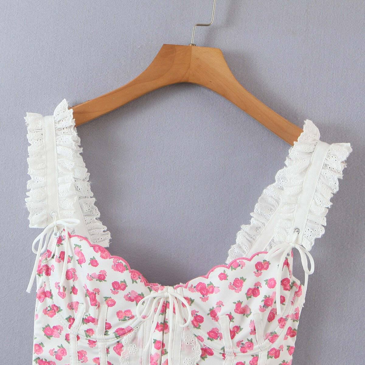 Y2K Floral Bustier Top - Retro 90s Grunge, Coquette Soft Girl, Summer Y2K Outfits