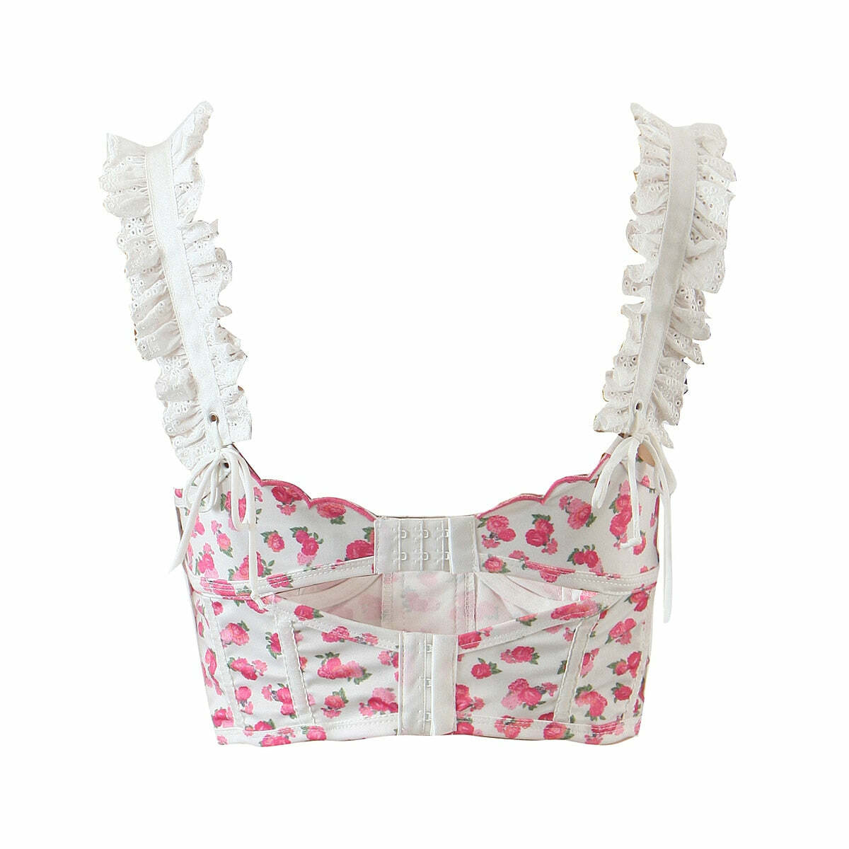 Y2K Floral Bustier Top - Retro 90s Grunge, Coquette Soft Girl, Summer Y2K Outfits