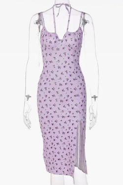 Y2K Floral Dress - Retro 90s Grunge Summer Outfit, Y2K Party, Club, and Beach Fashion