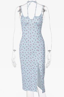 Y2K Floral Dress - Retro 90s Grunge Summer Outfit, Y2K Party, Club, and Beach Fashion