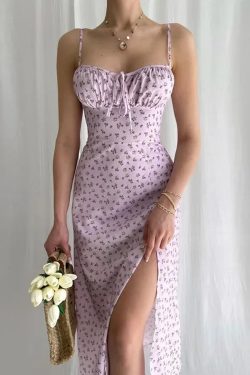 Y2K Floral Dress - Retro 90s Grunge Summer Outfit, Y2K Party, Club, and Beach Fashion