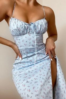 Y2K Floral Dress - Retro 90s Grunge Summer Outfit, Y2K Party, Club, and Beach Fashion