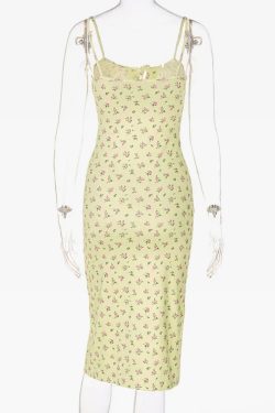 Y2K Floral Dress - Retro 90s Grunge Summer Outfit, Y2K Party, Club, and Beach Fashion