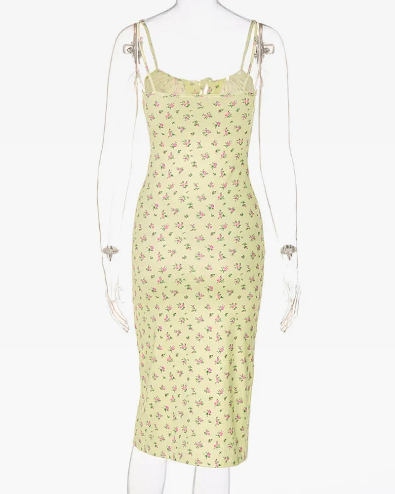 Y2K Floral Dress - Retro 90s Grunge Summer Outfit, Y2K Party, Club, and Beach Fashion