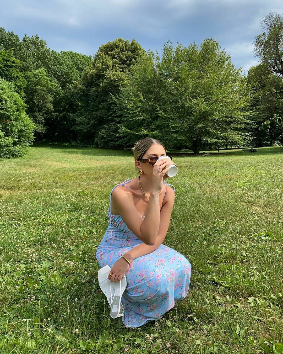 Y2K Floral Maxi Dress - 90s Grunge Summer Outfit, Retro Y2K Fashion, Pastel Goth Style