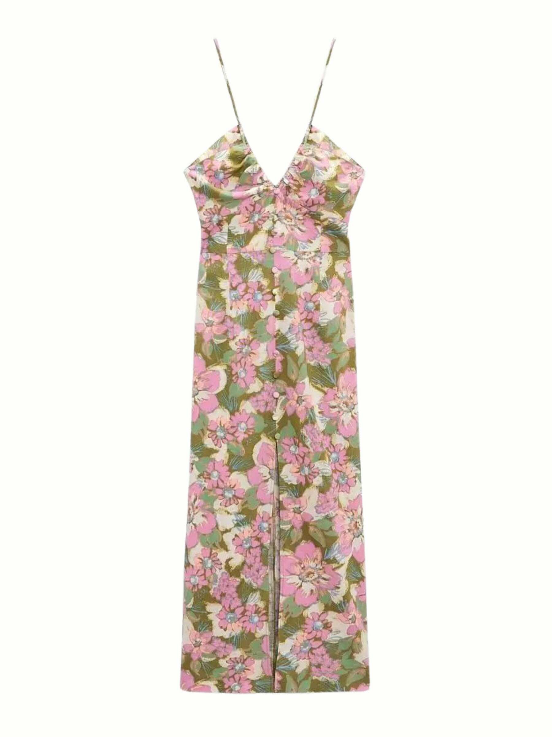 Y2K Floral Maxi Dress - 90s Grunge Summer Outfit, Retro Y2K Fashion for Women