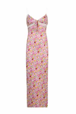 Y2K Floral Maxi Dress - Retro 90s Grunge Summer Outfit, Pastel Goth, Y2K Party Fashion
