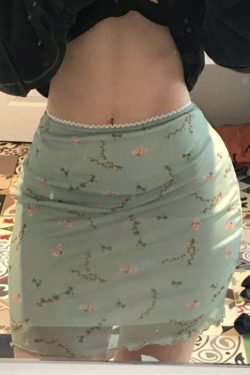 Y2K Floral Mesh Mini Skirt - 90s Grunge, Retro Summer Outfit, Pastel Goth, Y2K Fashion