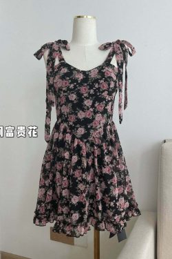 Y2K Floral Mini Dress - Soft Girl Aesthetic, 90s Grunge, Summer Y2K Outfits, Retro Style
