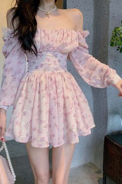 Y2K Floral Mini Dress - Soft Girl Vintage 90s Grunge Summer Outfit, Retro Y2K Fashion