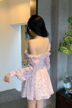 Y2K Floral Mini Dress - Soft Girl Vintage 90s Grunge Summer Outfit, Retro Y2K Fashion