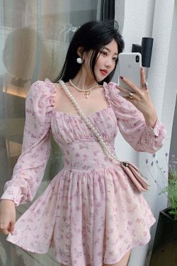 Y2K Floral Mini Dress - Soft Girl Vintage 90s Grunge Summer Outfit, Retro Y2K Fashion