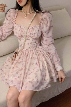 Y2K Floral Mini Dress - Soft Girl Vintage 90s Grunge Summer Outfit, Retro Y2K Fashion