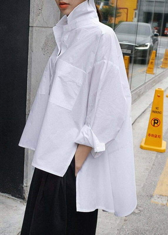 Y2K Floral Peter Pan Collar Cotton Shirt - Retro 90s Grunge Long Sleeve with Button Pockets