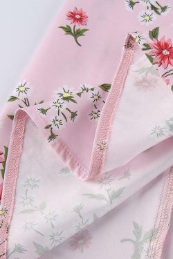 Y2K Floral Pink Maxi Dress - Retro 90s Grunge, Summer Cottagecore, Pastel Goth Outfit