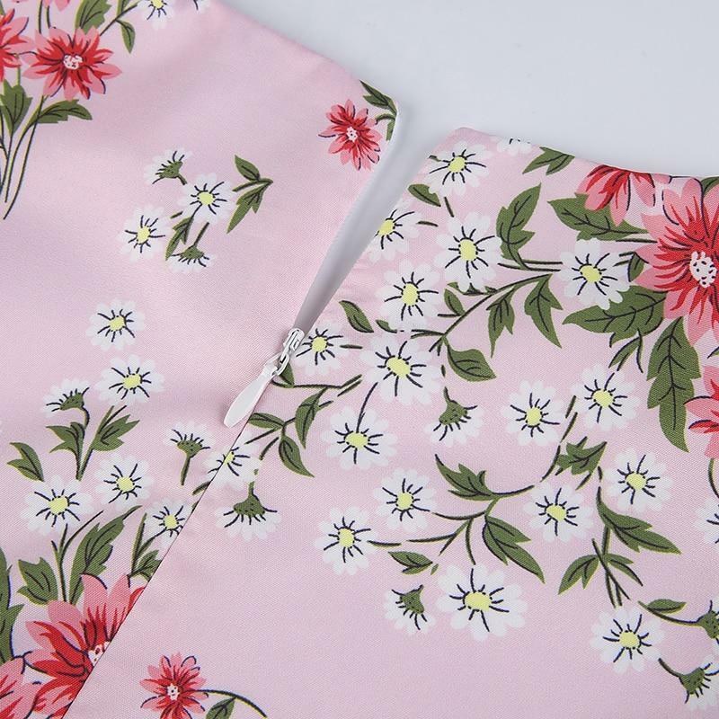 Y2K Floral Pink Maxi Dress - Retro 90s Grunge, Summer Cottagecore, Pastel Goth Outfit