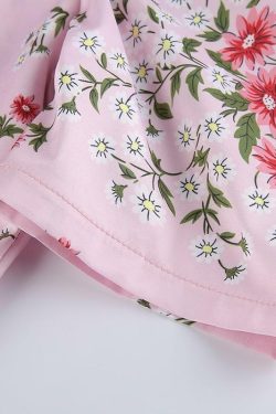 Y2K Floral Pink Maxi Dress - Retro 90s Grunge, Summer Cottagecore, Pastel Goth Outfit