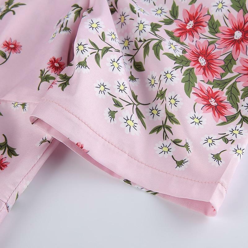 Y2K Floral Pink Maxi Dress - Retro 90s Grunge, Summer Cottagecore, Pastel Goth Outfit