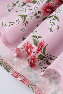 Y2K Floral Pink Maxi Dress - Retro 90s Grunge, Summer Cottagecore, Pastel Goth Outfit