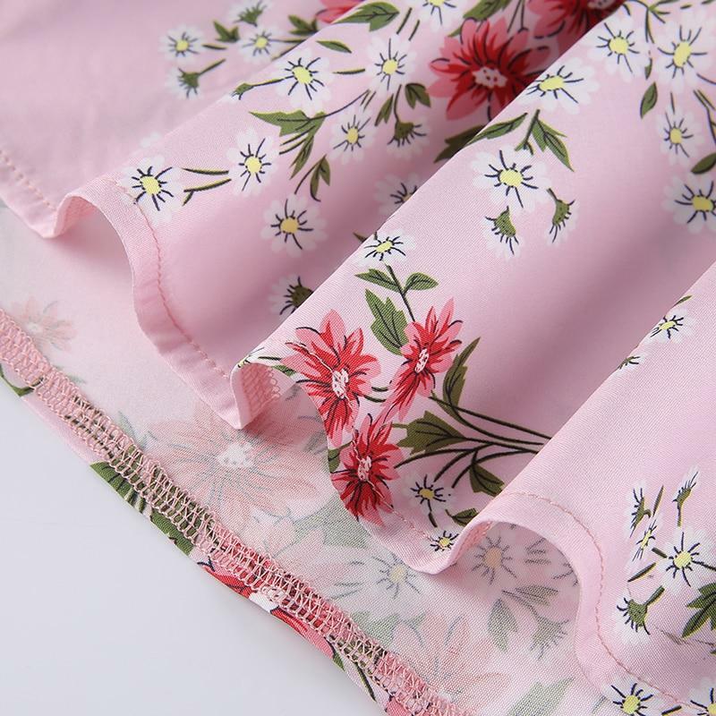 Y2K Floral Pink Maxi Dress - Retro 90s Grunge, Summer Cottagecore, Pastel Goth Outfit