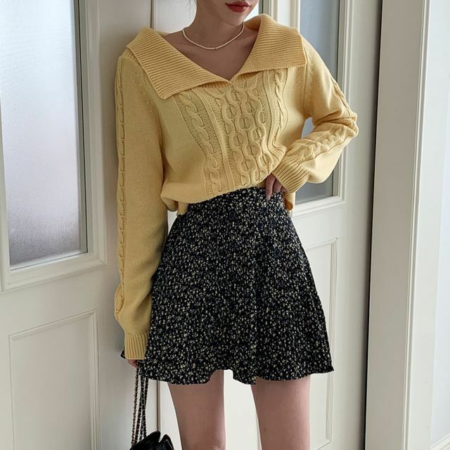Y2K Floral Pleated Miniskirt - Retro 90s Grunge Summer Outfit, Pastel Goth Y2K Fashion