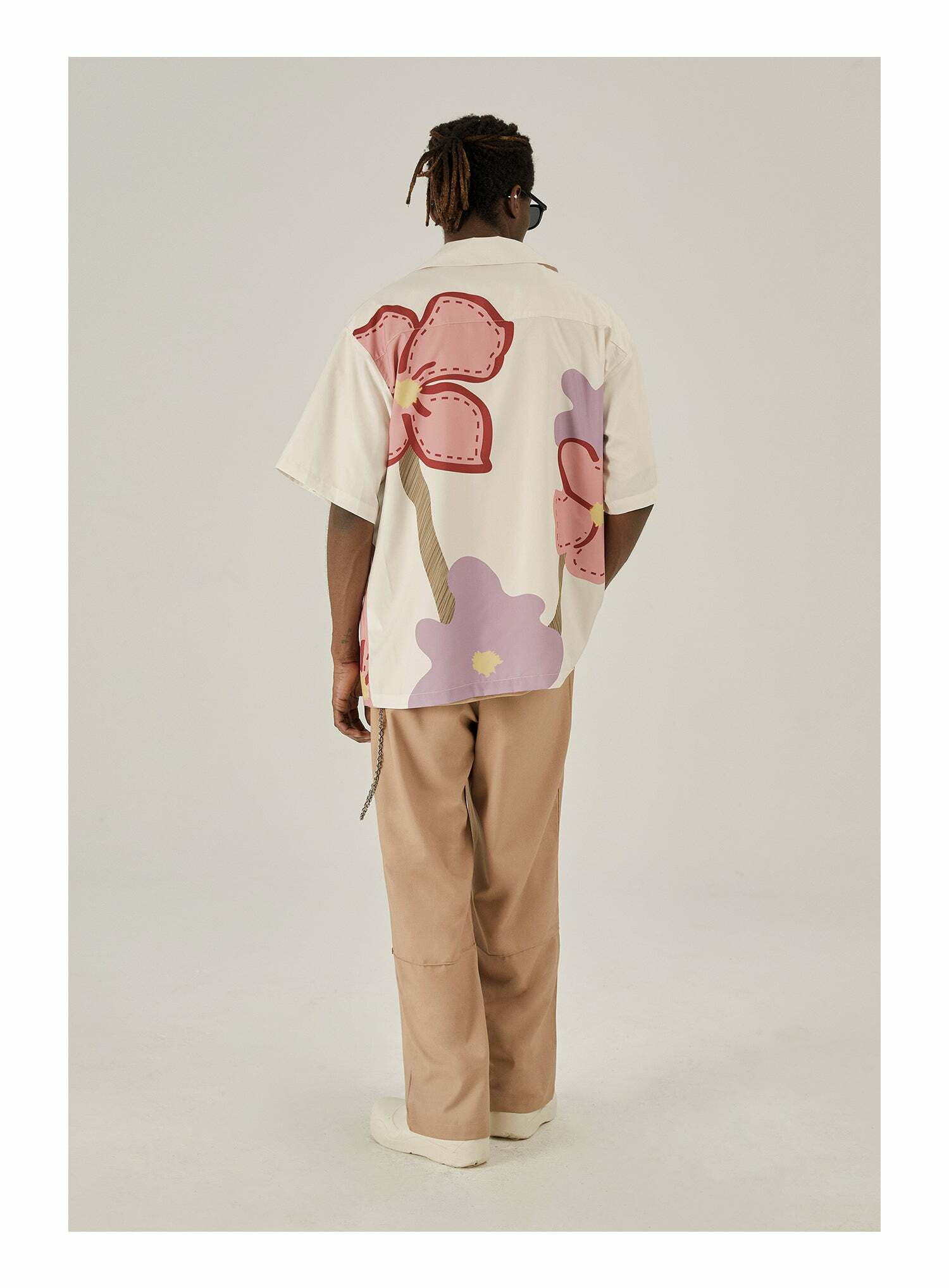 Y2K Floral Print Button-Up Shirt - Retro 90s Grunge Summer Outfit, Y2K Fashion Top