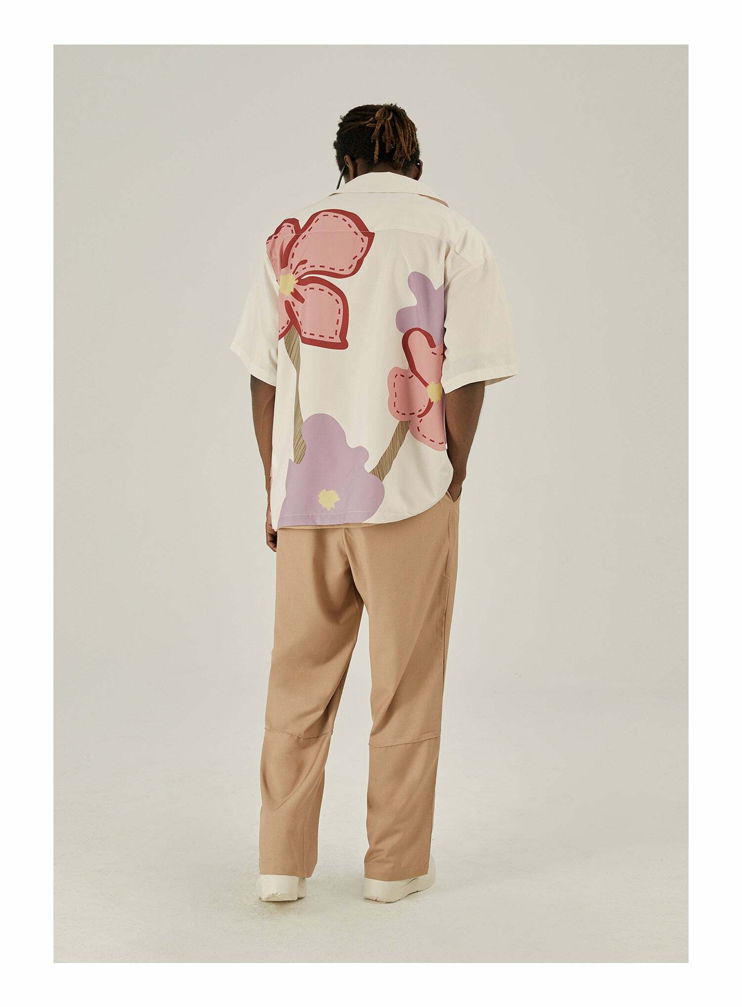 Y2K Floral Print Button-Up Shirt - Retro 90s Grunge Summer Outfit, Y2K Fashion Top