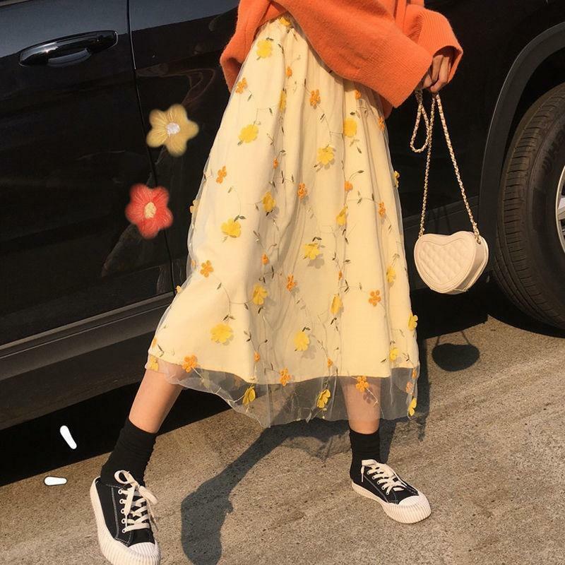 Y2K Floral Print High Waisted Skirt - Retro 90s Grunge Summer Outfit for Women