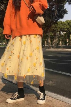 Y2K Floral Print High Waisted Skirt - Retro 90s Grunge Summer Outfit for Women
